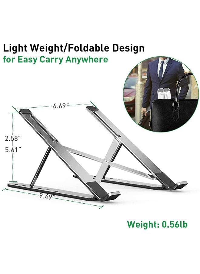 Portable And Adjustable Laptop Stand 9.49 x 6.69inch Grey - Image 4