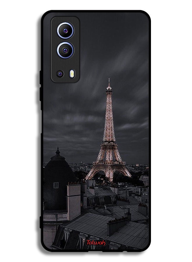 Tolwak Vivo iQOO Z3 5G Protective Case Cover Eiffel Tower In Night - Image 2