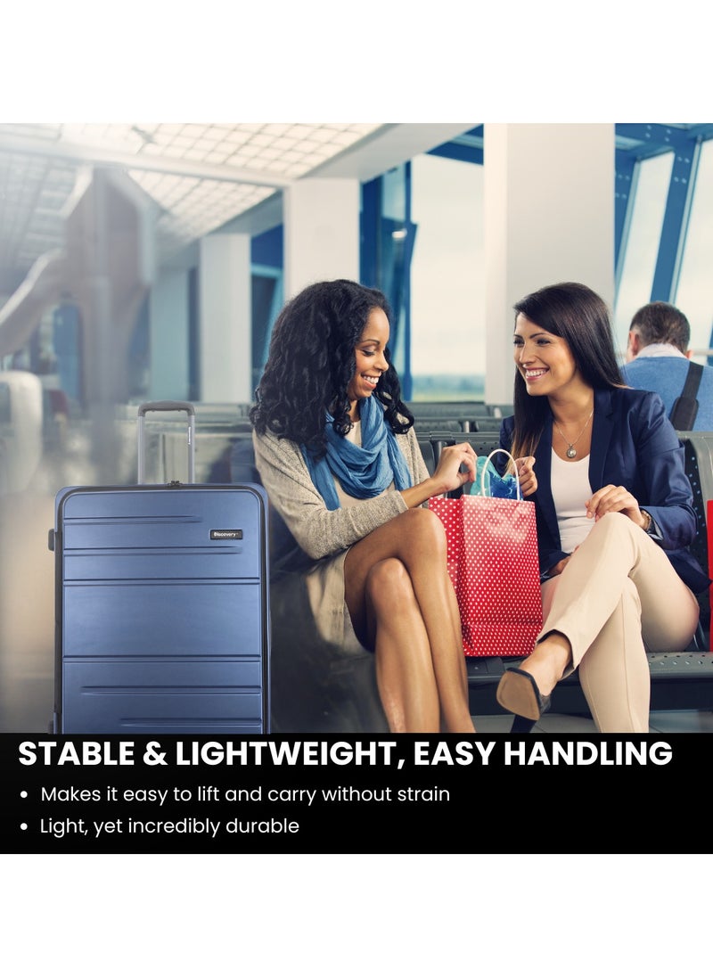 Discovery Patrol Hardside Travel Suitcase Set, 100% PC Durable Ultra Lightweight Hard Case Expandable Luggage, 4 Double Wheel, TSA Lock 3pcs Trolley Bag Metallic Blue (20+24+28 Inch). - pzsku/Z16CCCE1F4C6F29E6B073Z/45/_/1727703633/43da9c7f-b6f8-4c2e-bba3-112eb99ee541