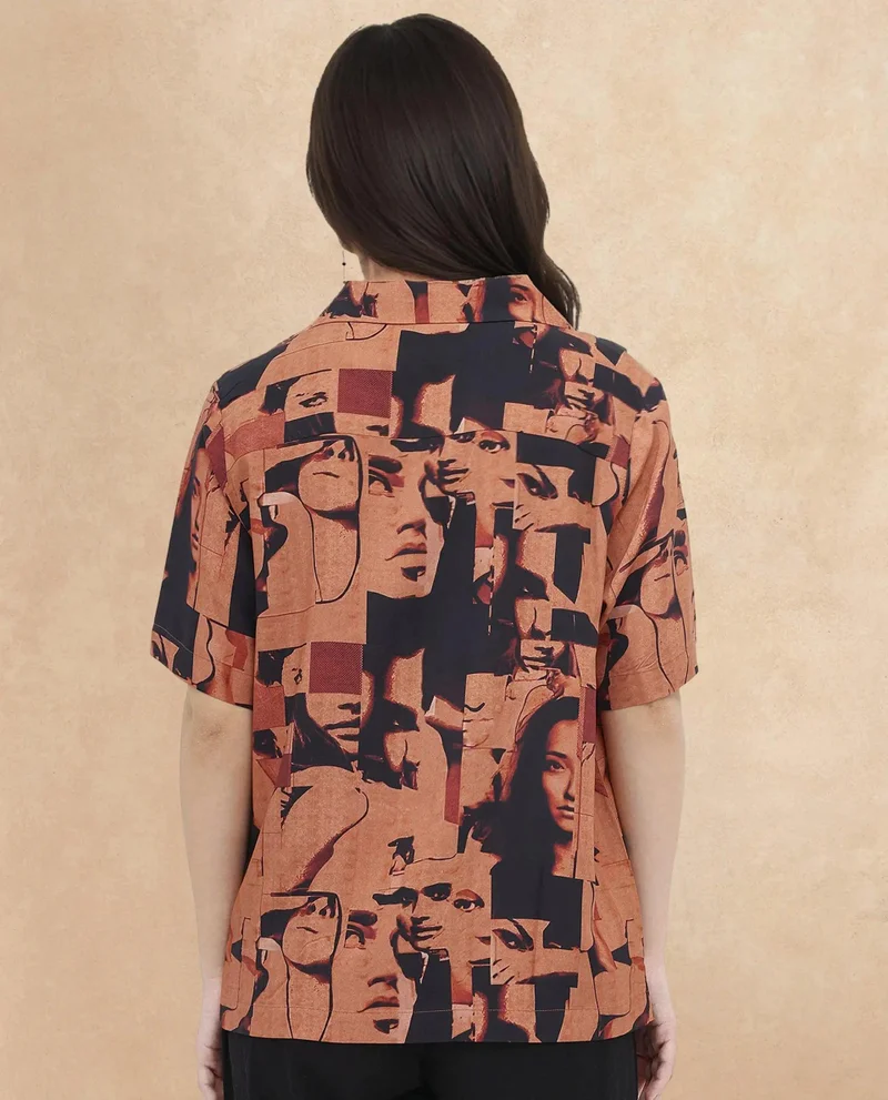 Rareism Women's Abstract Print Shirt