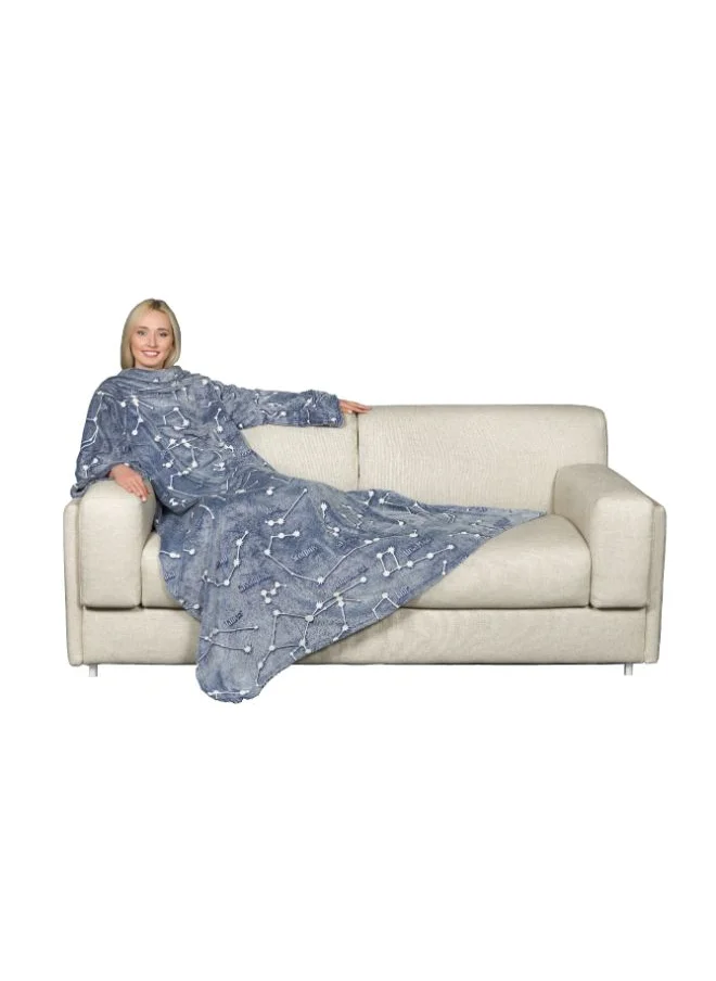 Kanguru Polyester Blanket With Sleeves and a Pocket - Constellations - Deluxe Glow 230x 230 cm