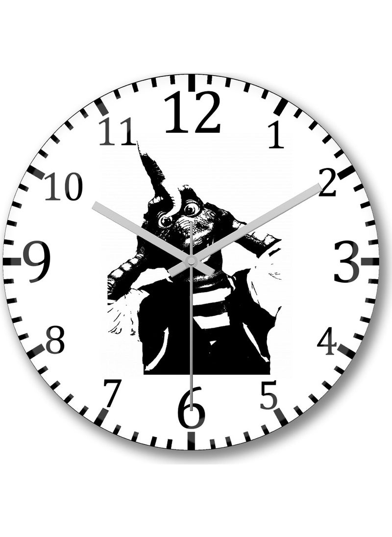 Baskı Dükkanı Print Shop Dinossauro Wall Clock Curved Real Glass  - Image 1