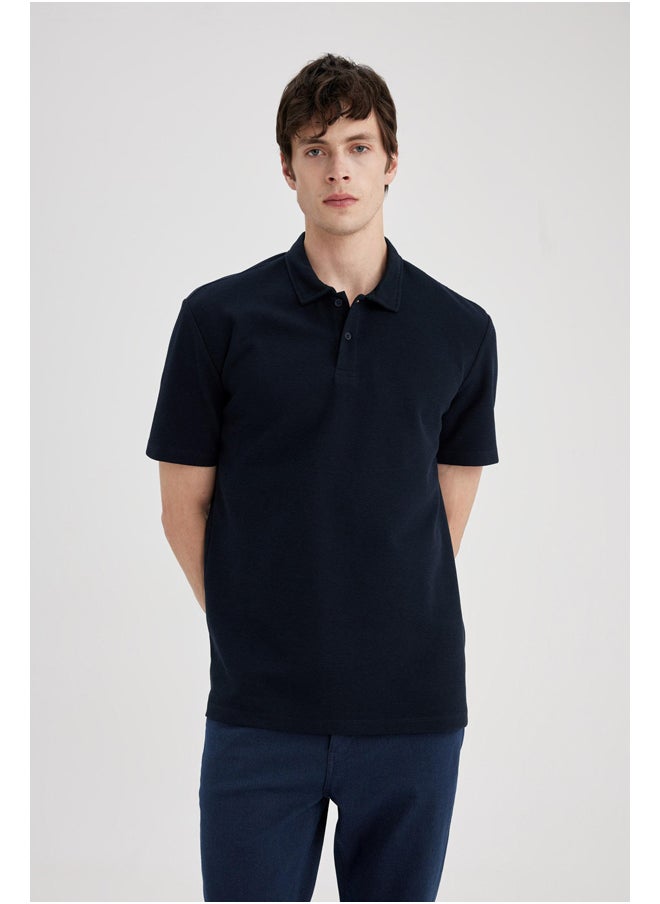 DeFacto - Man New Regular Fit Polo Neck Short Sleeve Knitted Polo T-Shirt - Image 1