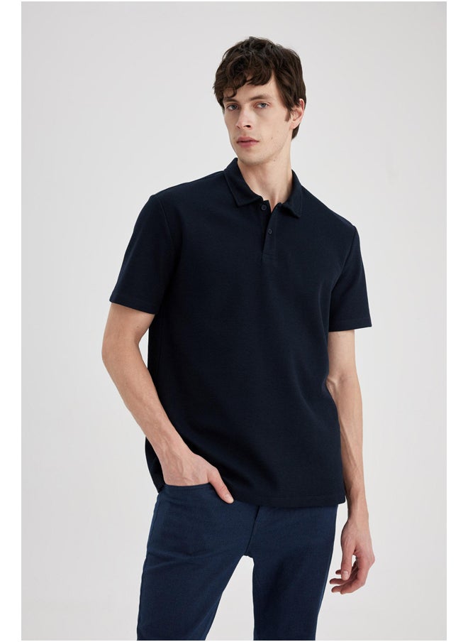 DeFacto - Man New Regular Fit Polo Neck Short Sleeve Knitted Polo T-Shirt - Image 1