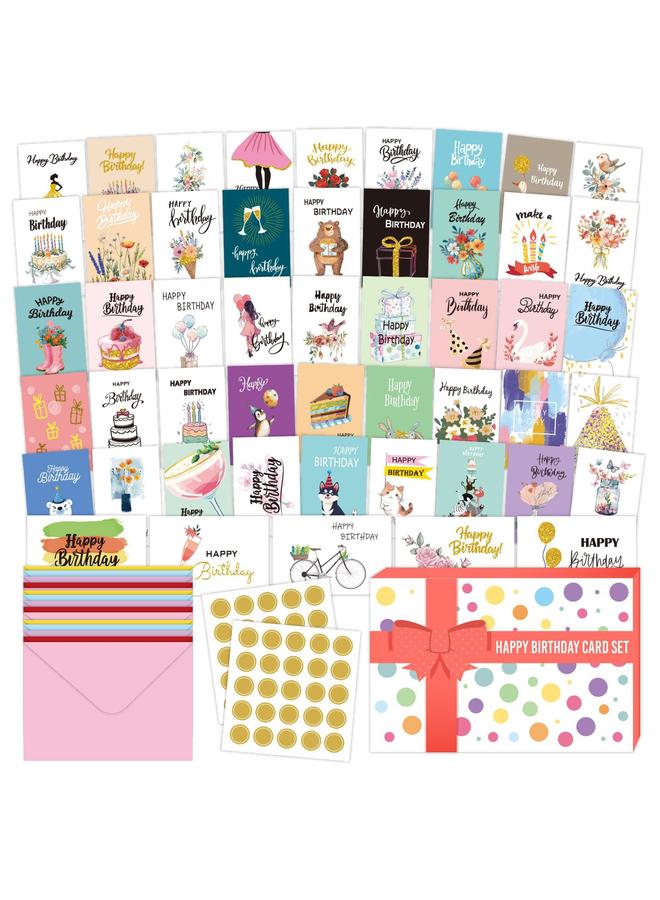 Bluejw Cross Border New Birthday Card Birthday Greeting Card Suit 100 Pieces Stamping Paper Envelope Card Greeting Card - Image 2