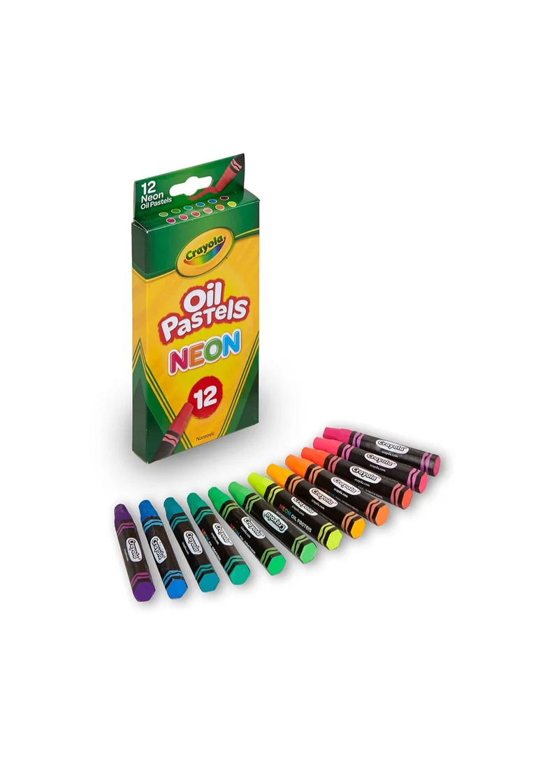 Crayola Crayola Oil Pastels Neon,12 Ct Sticks | Features 12 Neon Oil Pastels in unique, vibrant colors.| These creative arts and crafts supplies are great for art projects, school projects, and more. | Ideal for ages 4 & up.