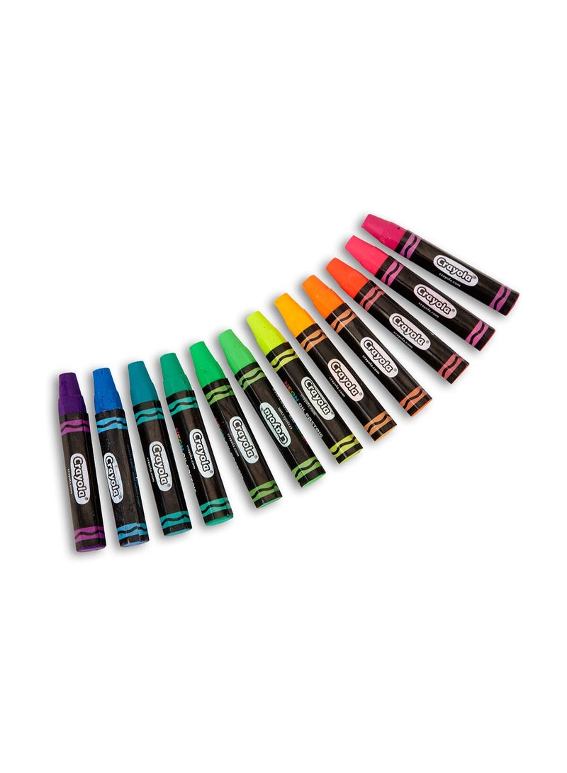 Crayola Oil Pastels Neon,12 Ct Sticks | Features 12 Neon Oil Pastels in unique, vibrant colors.| These creative arts and crafts supplies are great for art projects, school projects, and more. | Ideal for ages 4 & up. - Image 3