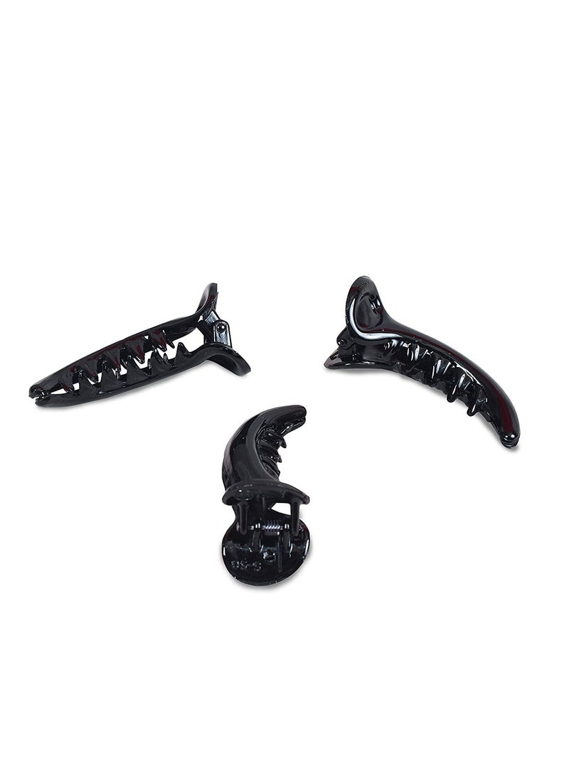 Accessorize Kingdom Black Banana hair clip/claw clip/mirchi hair clip for women and girls - Pack of 6  - Image 4