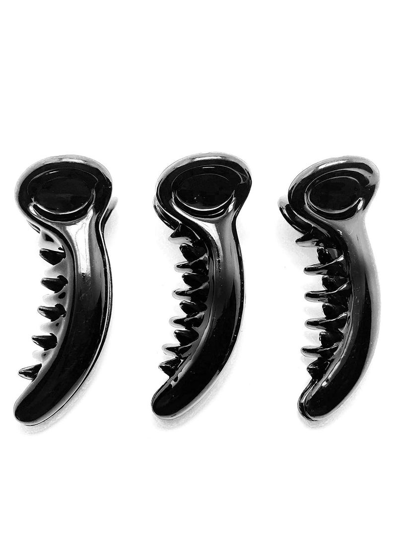 Accessorize Kingdom Black Banana hair clip/claw clip/mirchi hair clip for women and girls - Pack of 6  - Image 2