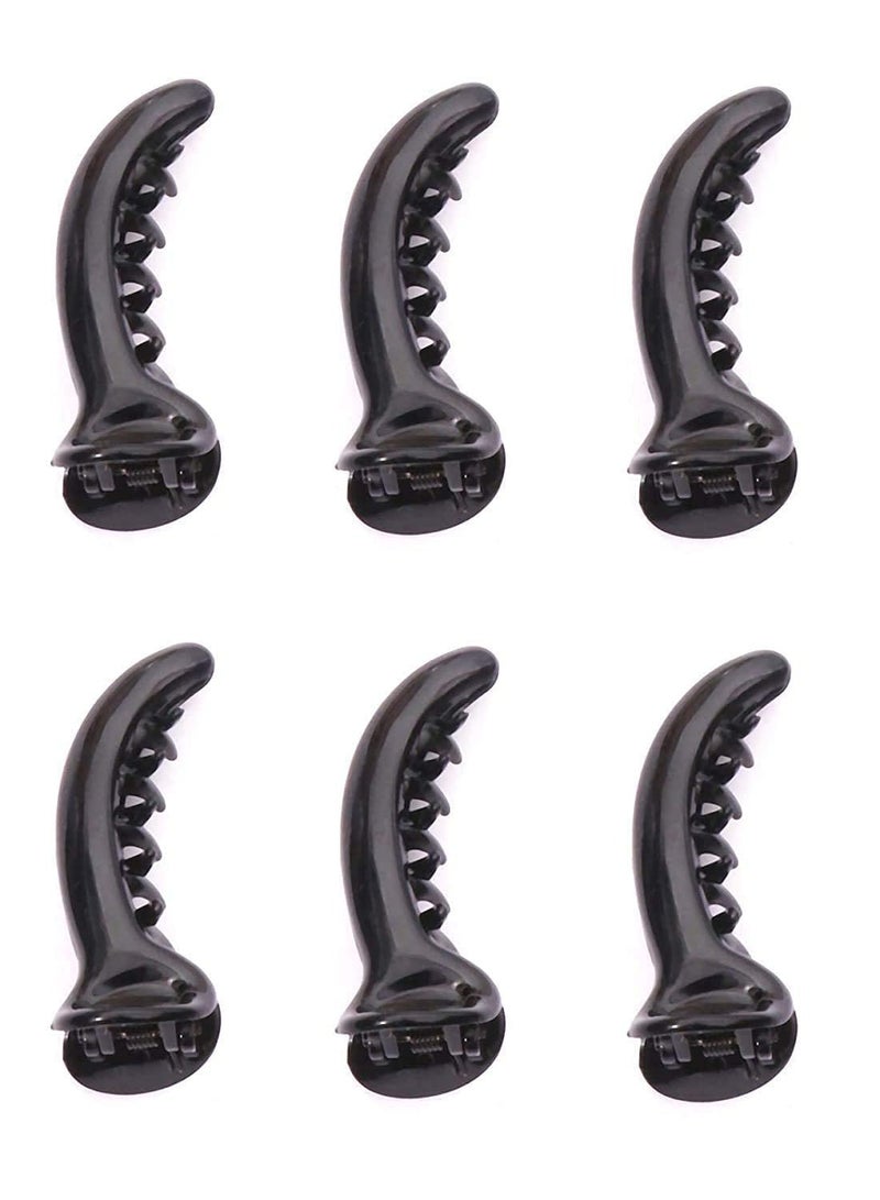 Accessorize Kingdom Black Banana hair clip/claw clip/mirchi hair clip for women and girls - Pack of 6  - Image 1
