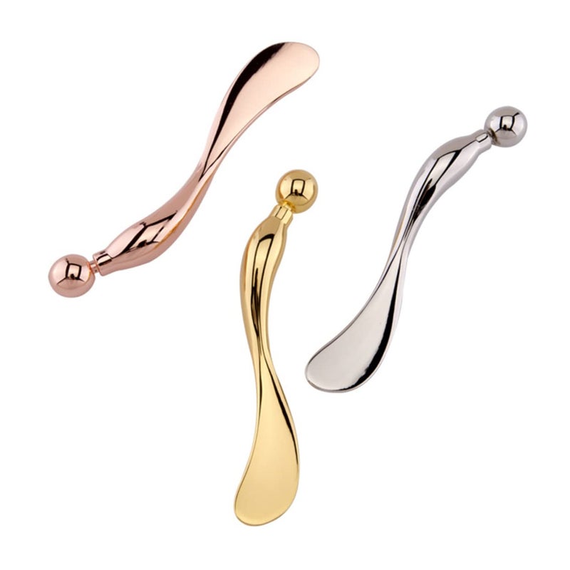 Angoily Zinc Alloy Eye Massage Spoon for Fatigue Relief Reusable Makeup Tool for Eye Cream Application Tool for Dark Circles and Puffiness Treatment - Image 2