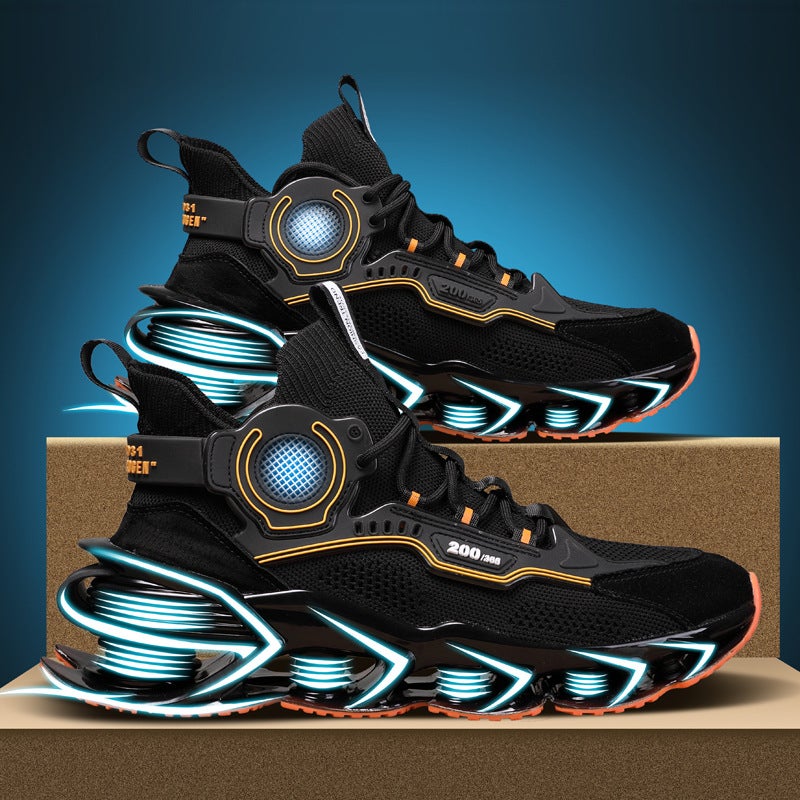 Men's High-Top Breathable Mesh Basketball Trainers Sports Sneakers - Image 2