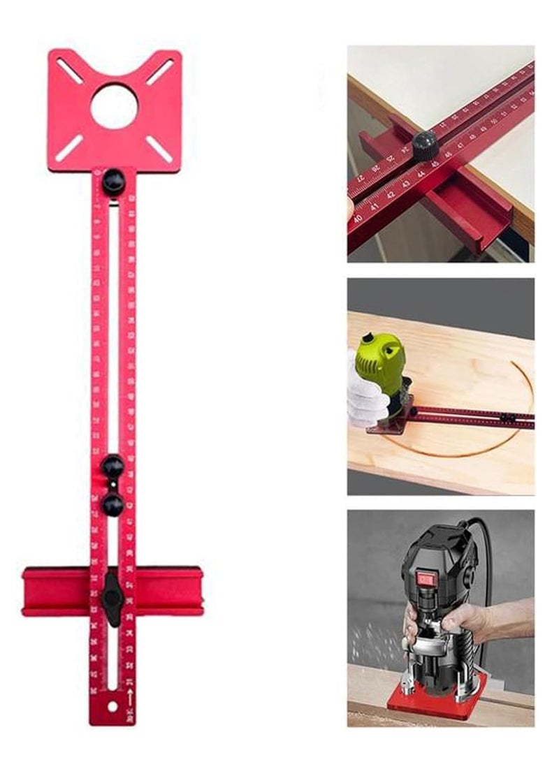 Zikra Router Milling Groove Bracke, 3 in 1 Adjustable Cabinet Hardware Jig, Aluminum Alloy Woodworking Drilling Hole Doweling Guide Punch Locator Cabinet Template Tool for Drawer Cabinet Installation - Image 1