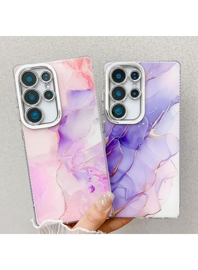 S-TOP Case For Samsung Galaxy S25+ 5G Electroplated Marble Texture Phone Case - Image 3
