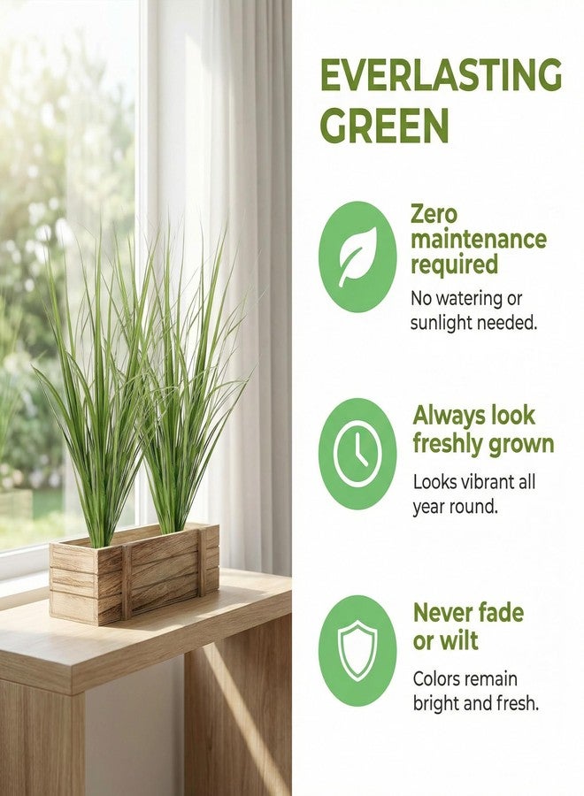 Wionin 20Pcs Artificial Grass, Faux Shrub Plants for Craft Projects, Garden & Office Decoration, Fake Grass Stems, Realistic Greenery for Indoor & Outdoor Use, 11.79in - Image 4