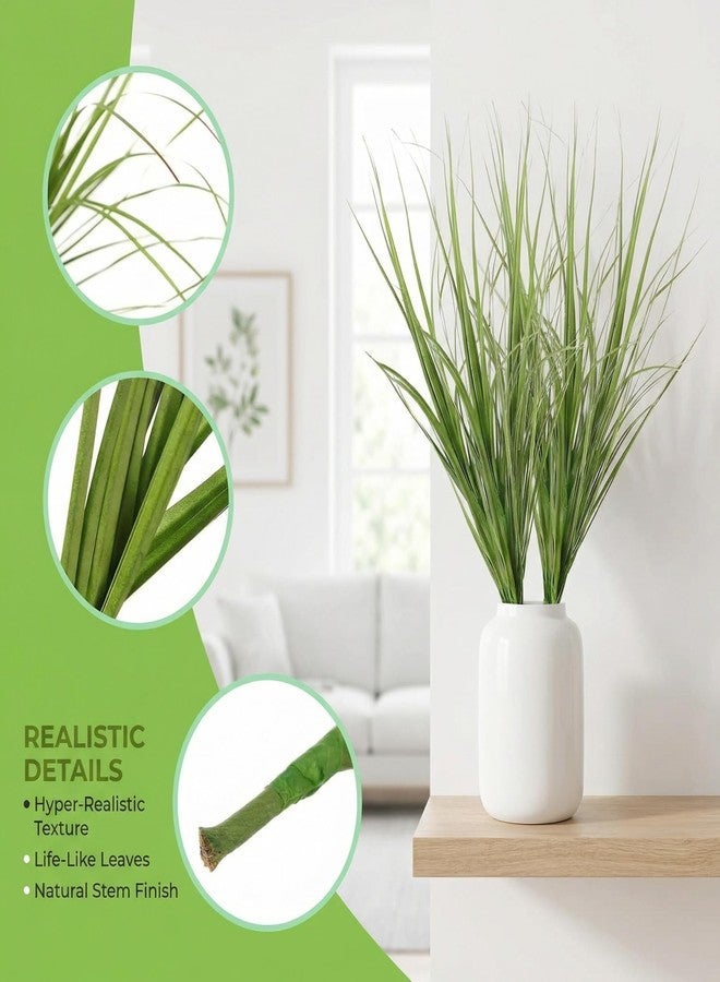 Wionin 20Pcs Artificial Grass, Faux Shrub Plants for Craft Projects, Garden & Office Decoration, Fake Grass Stems, Realistic Greenery for Indoor & Outdoor Use, 11.79in - Image 3