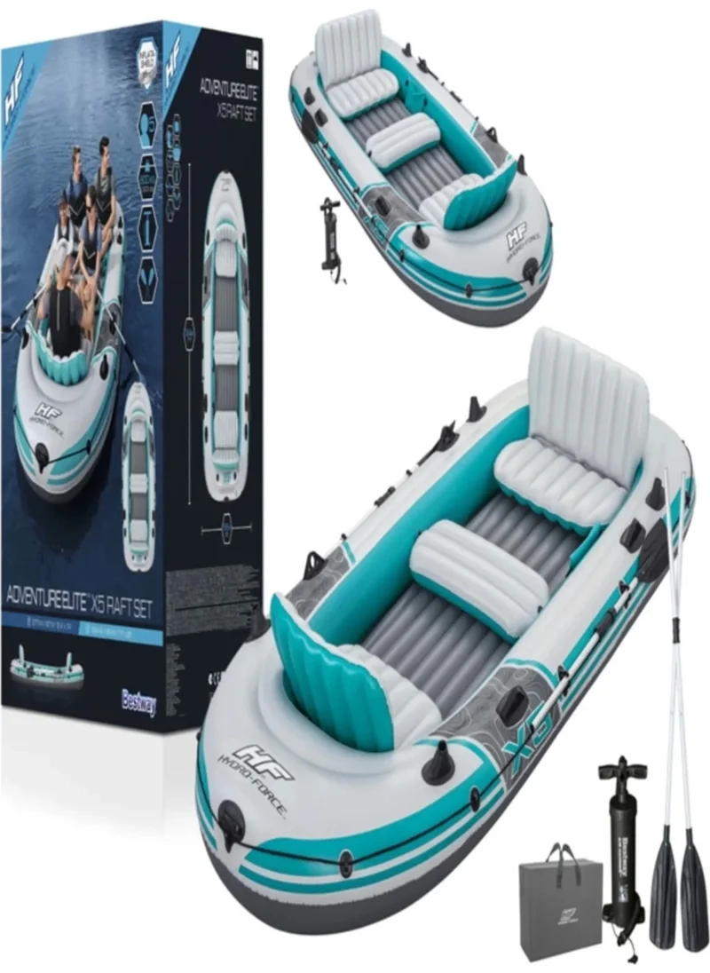 بست واي 65159 Hydro-Force Advanture Elite 5 Person Raft Set Inflatable Boat 364*166CM Full SET-65159