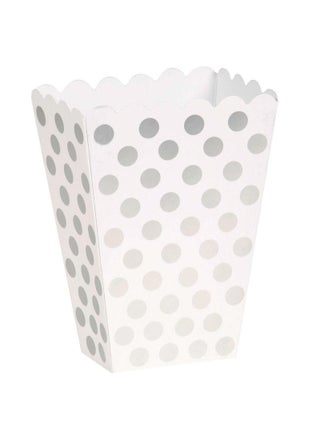 Silver Dots Popcorn Bag White Paper 13.5cm 8-Pack - pzsku/Z16CD42D007AE39CC12C4Z/45/1750410849/4f119035-bb08-45dd-9770-c4bcc11f967a