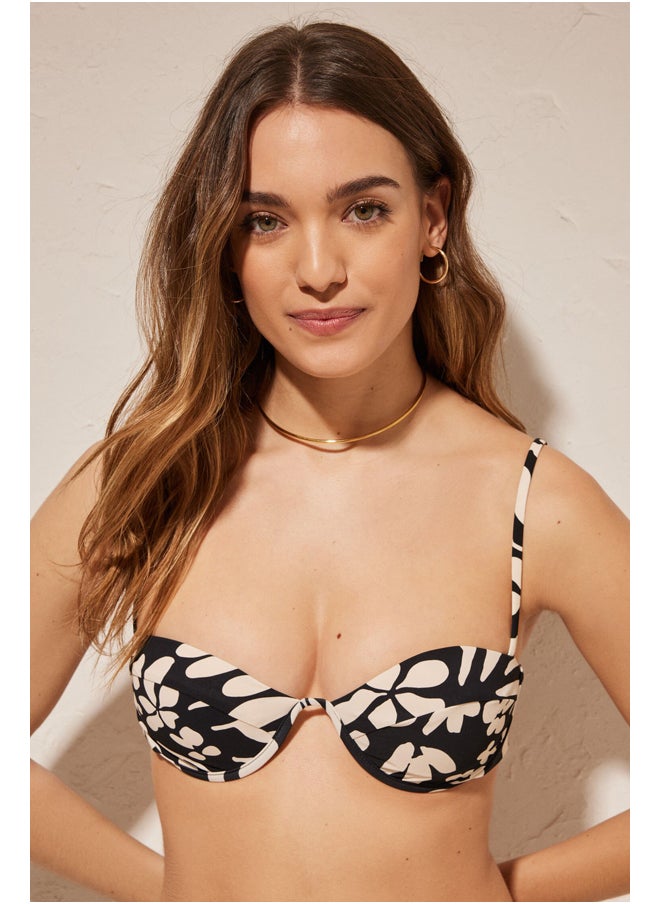 women'secret - Top bikini flores b&w - Image 1