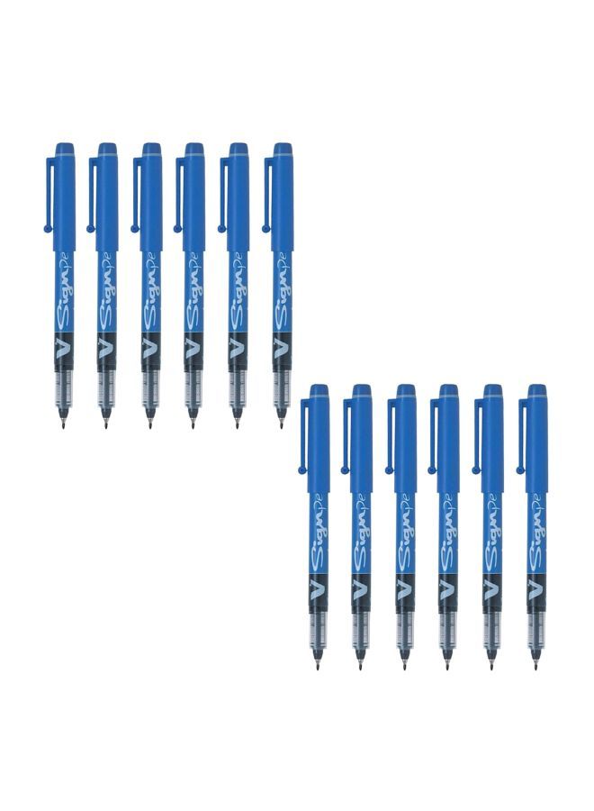 NIBEMINENT 12-Piece V Sign Rollerball Pen Blue - Image 1