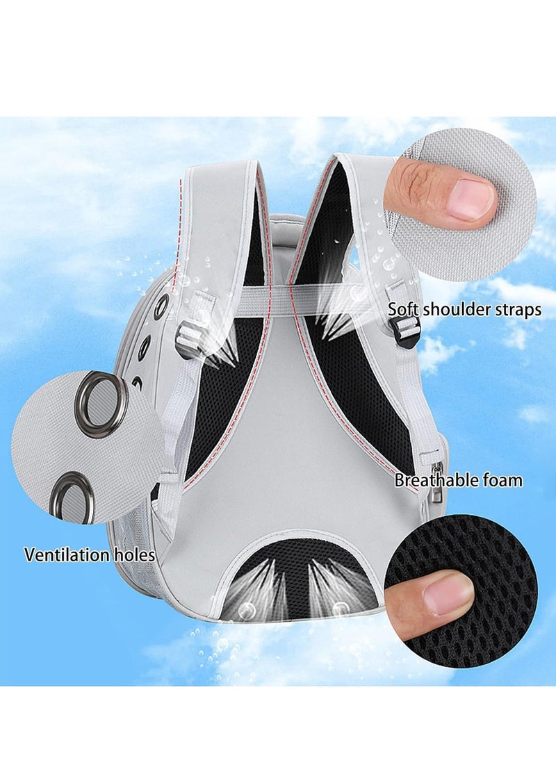 Altheqa Cat Backpack Carrier, Expandable Pet Bubble Backpack Airline Approved, Pet Travel Carrying Bag, Dog Carrier Backpack for Large Big Cats Hiking, Travelling, Camping (Grey) - Image 3