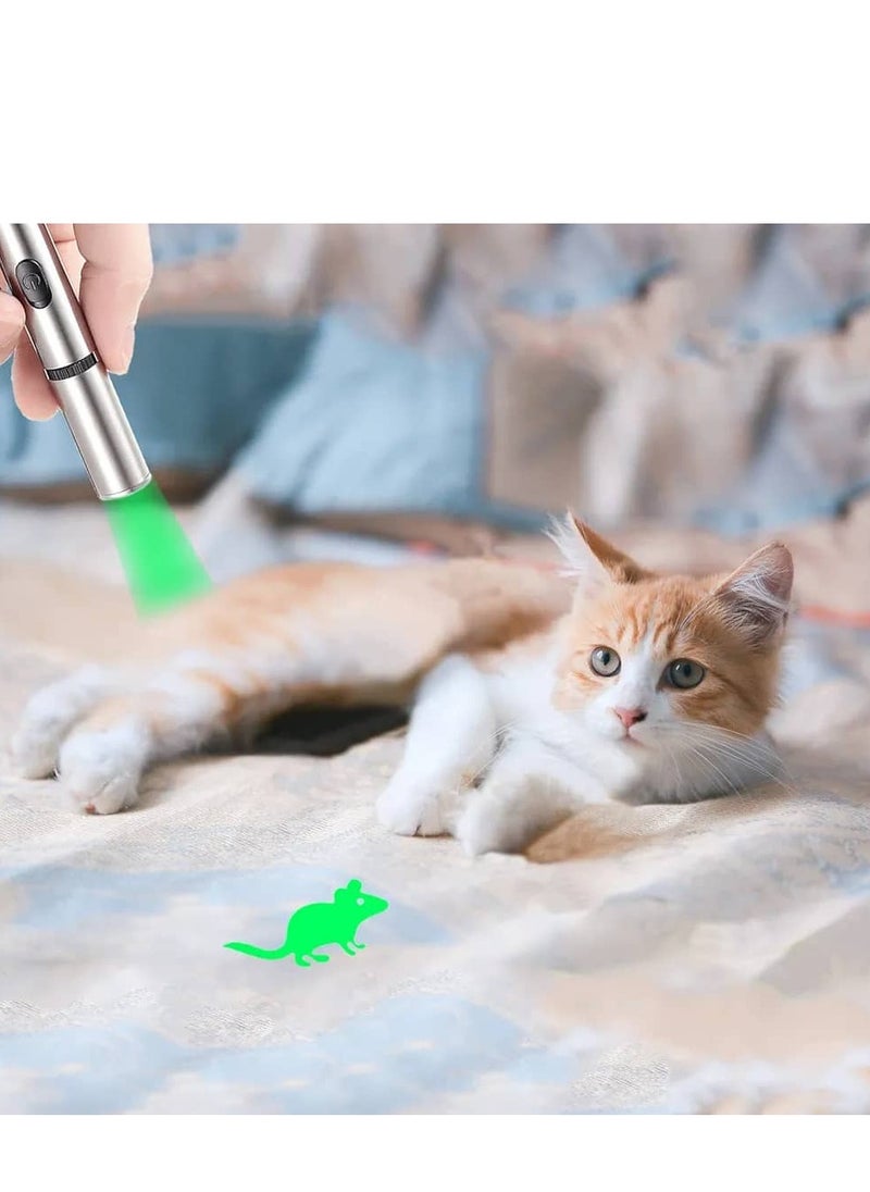 Generic - 5 in 1 Cat Laser Toy with Assorted Patterns (Heart, Cat Hand, Fish, Mouse, Bone) - USB Rechargeable Interactive Laser Pointer for Playing, Exercising, and Training - Perfect Gift for Indoor Cats and Small Dogs - Image 1