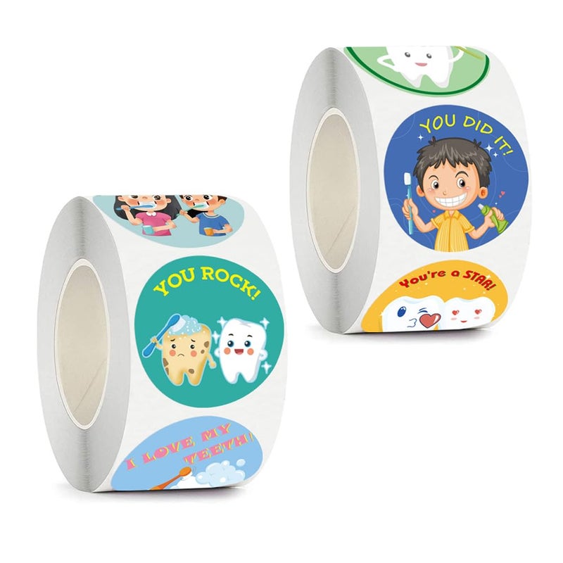 Airgoesin 1000pcs 15 inch Tooth Stickers Reward Cute Stickers Dental Reward Gift Prizes and Giveaways for Teacher Reward School Supplies Incentives Cartoon Party Favor Sticker 16 Styles