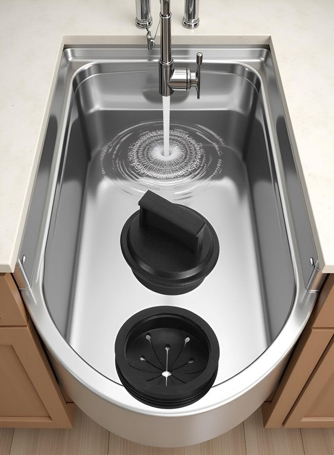 Jinshining 2PCS Black 3 Inch Garbage Disposal Splash Guards - Garbage Disposal Stopper - Garbage Disposal Splash Guards and Kitchen Sink Stopper Universal Rubber Food Waste Disposer Parts - Image 5
