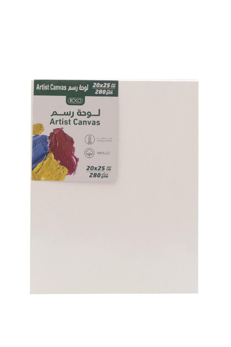 روكو لوحة قماشية مستطيلة الشكل بلمسة نهائية خشنة 20 × 25 سم