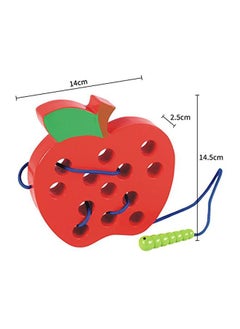 NIBEMINENT Apple Shaped Lacing Early Learning Toy 6x5.5x1inch  - Image 3