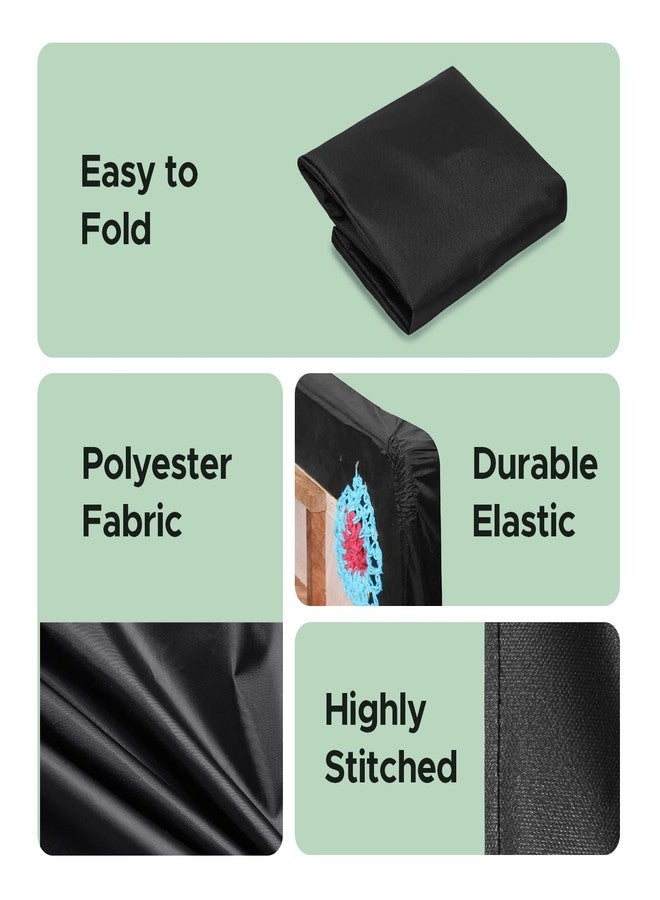 Encasify Stretch-Fit 40x40 Inch Jumbo Half Carrom Board Cover – Durable Dust & Moisture Protection with Accessory Storage Pocket | Black - Image 5