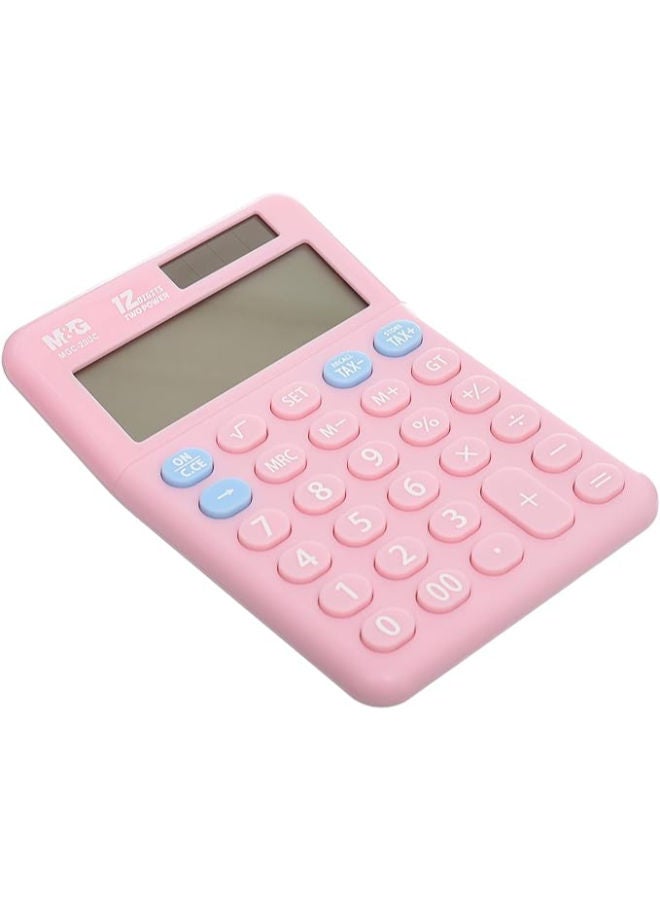 ام اند جي آلة حاسبة مكتبية، وظيفة ضريبية، ١٢ رقمًا، طاقة مزدوجة، تصميم أنيق، ألوان متنوعة - Image 2