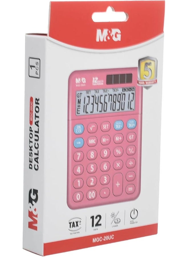 ام اند جي آلة حاسبة مكتبية، وظيفة ضريبية، ١٢ رقمًا، طاقة مزدوجة، تصميم أنيق، ألوان متنوعة - Image 3