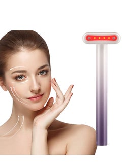 4 in 1 Facial Massager, Red Light Therapy for Face and Neck, Microcurrent Device Anti-Aging, Skin Tightening Machine, Reduce Wrinkles, Anti-Aging Tools(Purple)