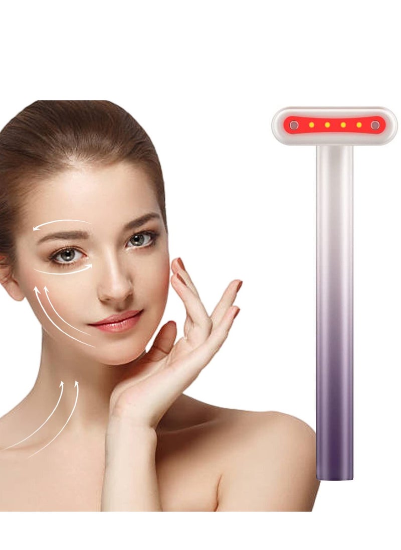 Excefore - 4 in 1 Facial Massager, Red Light Therapy for Face and Neck, Microcurrent Device Anti-Aging, Skin Tightening Machine, Reduce Wrinkles, Anti-Aging Tools(Purple) - Image 1