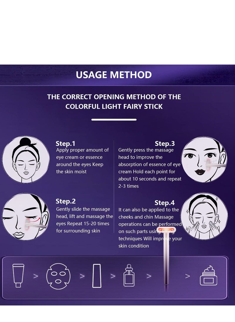 Excefore - 4 in 1 Facial Massager, Red Light Therapy for Face and Neck, Microcurrent Device Anti-Aging, Skin Tightening Machine, Reduce Wrinkles, Anti-Aging Tools(Purple) - Image 1