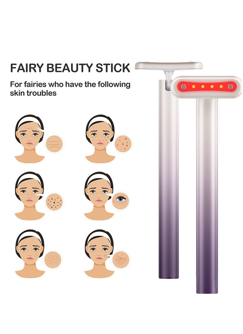 Excefore - 4 in 1 Facial Massager, Red Light Therapy for Face and Neck, Microcurrent Device Anti-Aging, Skin Tightening Machine, Reduce Wrinkles, Anti-Aging Tools(Purple) - Image 1