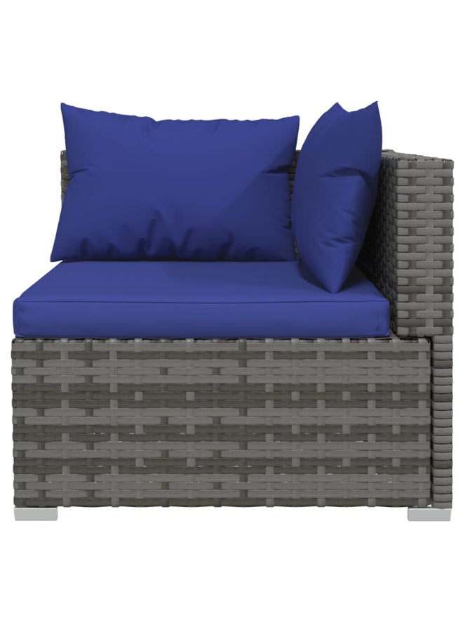 vidaxl 7 Piece Garden Lounge Set with Cushions Poly Rattan Grey 3101958 - Image 5