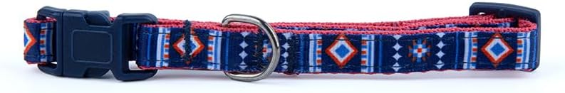 Daiso Small Dog Collar with Kilim Pattern – Blue Adjustable Soft Nylon Pet Collar for Small Dogs & Cats - Image 3