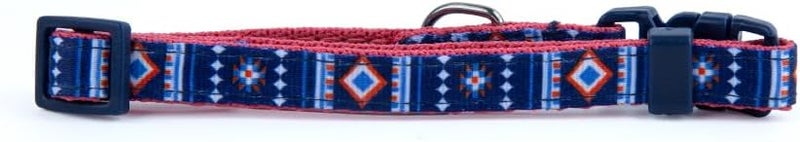 Daiso Small Dog Collar with Kilim Pattern – Blue Adjustable Soft Nylon Pet Collar for Small Dogs & Cats - Image 4