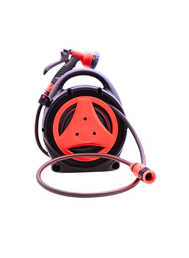 Makute MKMGHR1015 Mini Retractable Garden Hose Reel with 15m Anti-Knotting Hose and 8-Pattern Nozzle - Image 3