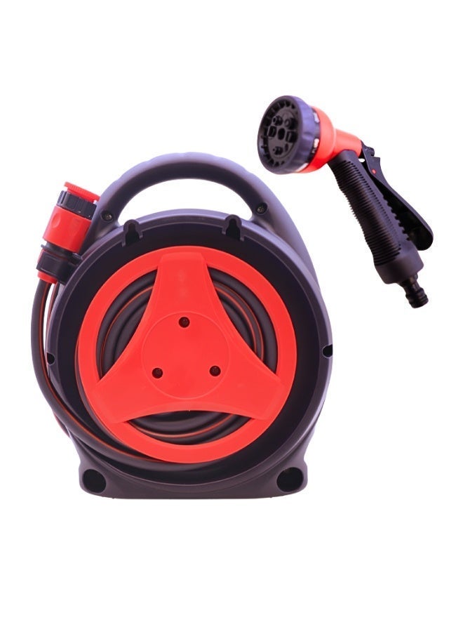 Makute MKMGHR1015 Mini Retractable Garden Hose Reel with 15m Anti-Knotting Hose and 8-Pattern Nozzle - Image 4