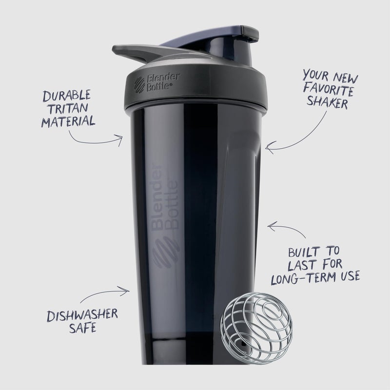 BlenderBottle Strada Tritan Shaker Bottle with Locking Lid, 28-Ounce, Black - Image 3