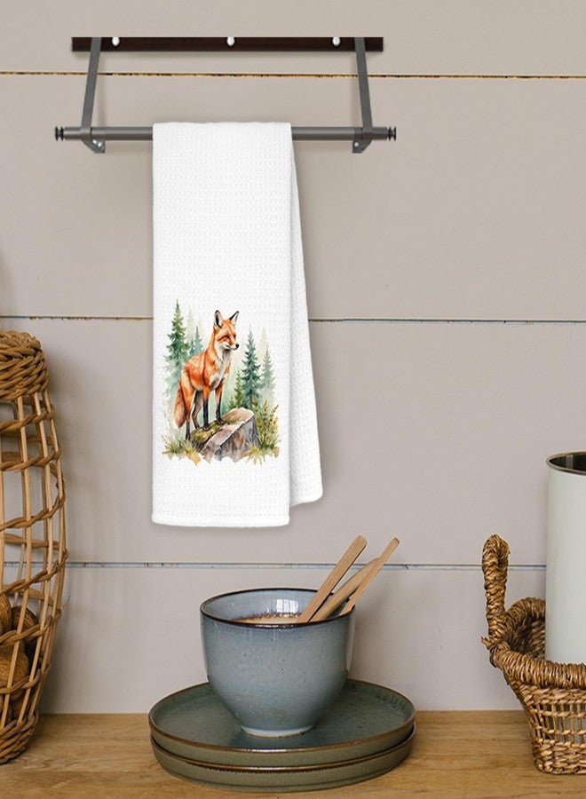 JINYO Forest Fox Kitchen Towels, Fox Gifts Hand Towels for Bathroom, Foxs Decorations for Home, 16x24 Inch - Image 4