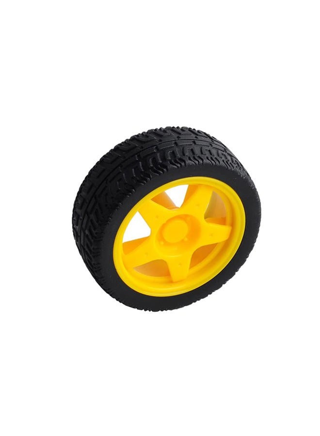 Stemedu Mini DC Electric Gearbox Dual Shaft Geared TT Motor Plastic Tire Tyres Wheel DC 3-6V for Ar duino 1:48 Smart Car Robot (4 Sets) - Image 4