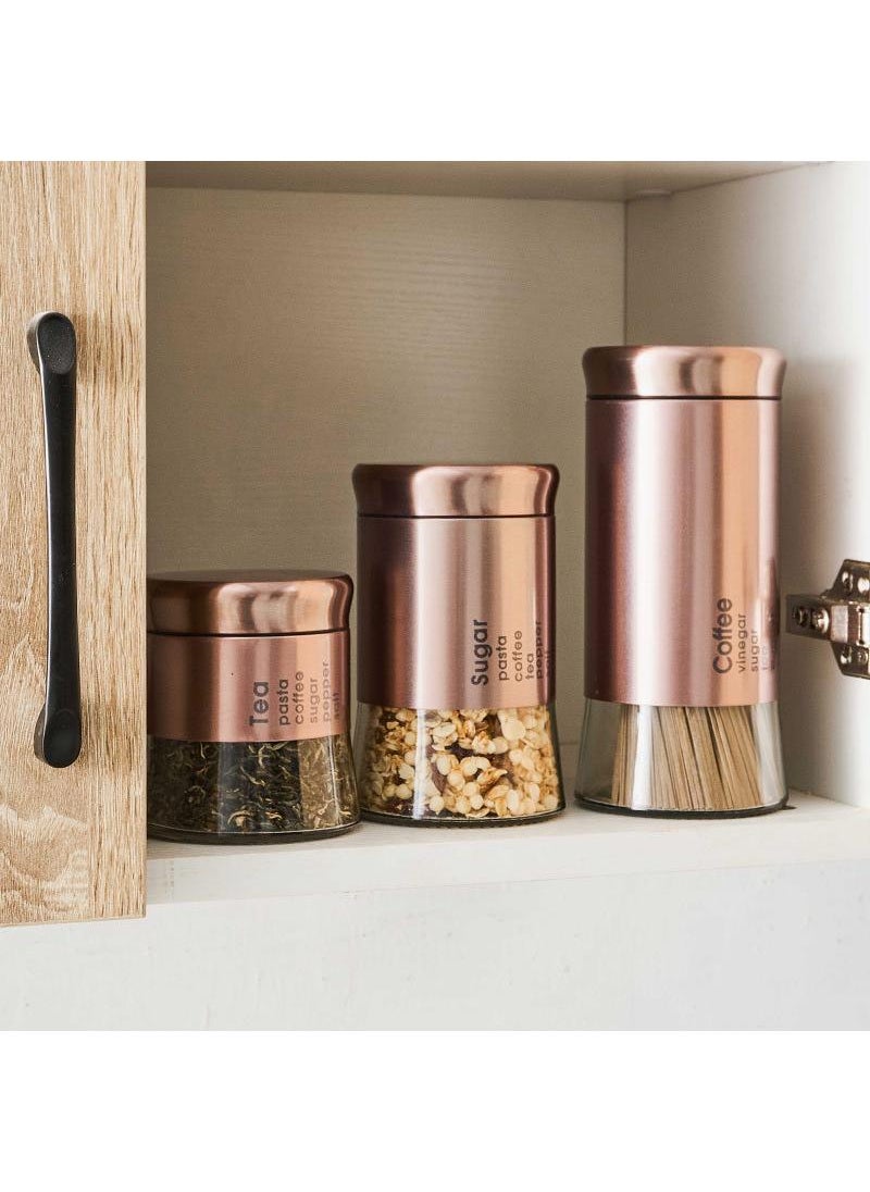 Y&D Rose Gold Stainless Steel 3 Piece Set Candy Coffee Grain Sealed Bottle  - Image 4