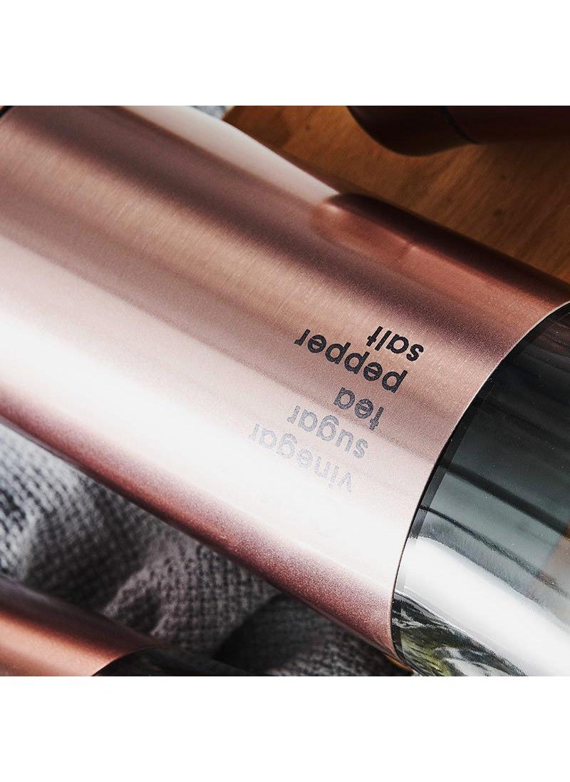 Y&D Rose Gold Stainless Steel 3 Piece Set Candy Coffee Grain Sealed Bottle  - Image 2