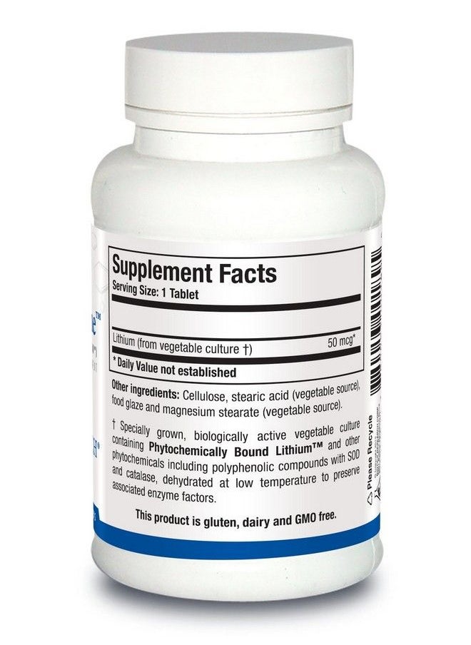 BIOTICS - Research Li Zyme 50 Micrograms Lithium As A Whole Food Phytochemically Bound Lithium. Highly Bioavailable. Supports Brain Function. Memory And Mood Support.100 Tablets - Image 1