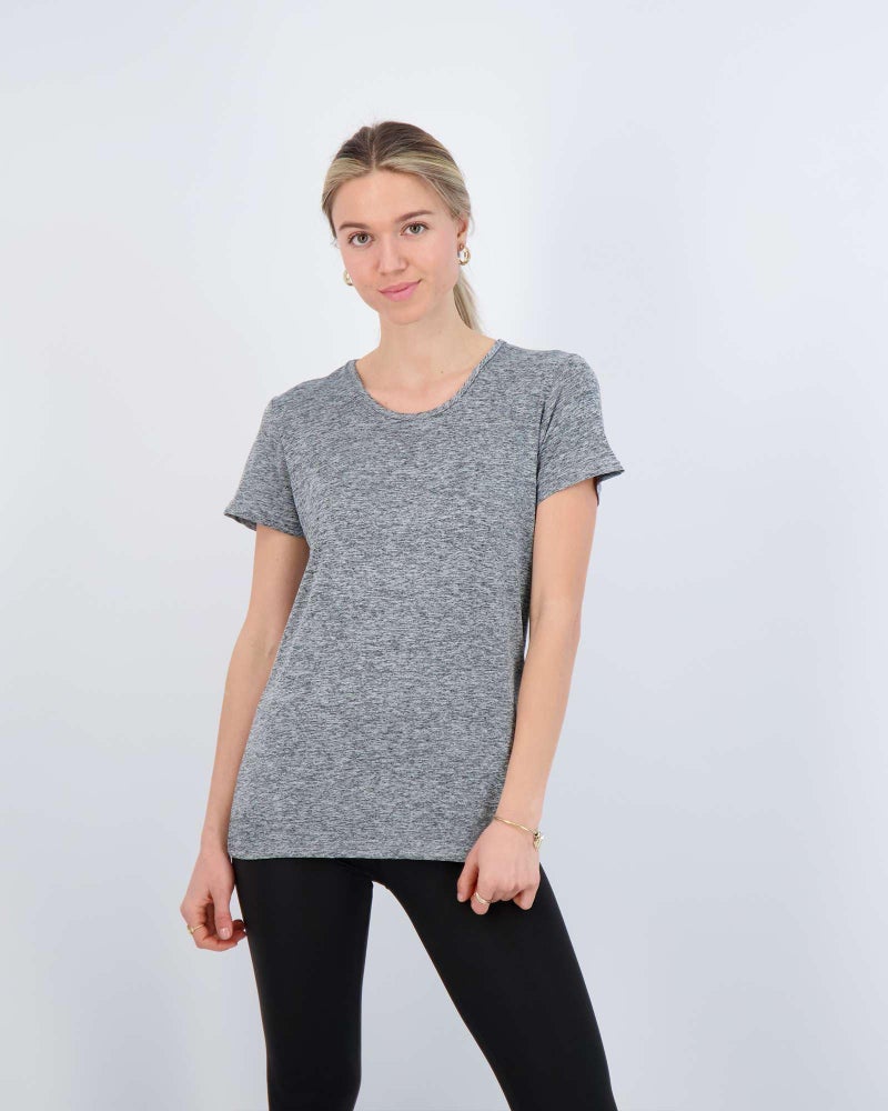 REALESSENTIALS Real Essentials 5 Pack: Women's Short Sleeve T-Shirts Workout Tops Fitness Pilates Gym Activewear Athletic (Plus Available), Set 2, L, Pack of 5 - Image 2