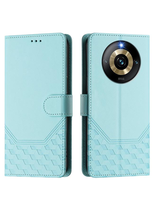 S-TOP Case For Realme Narzo 60 Pro Honeycomb Embossing RFID Leather Phone Case - Image 2